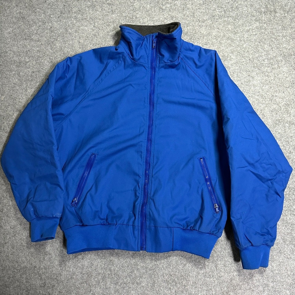 Sportsmaster 401 Bomber Jacket Large‎ Blue Fleece Lined Made in USA